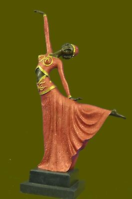 #ad Chiparus Scarf Dancer Signed Bronze Marble Art Deco Ballet Russe Folies Bergere* $359.00