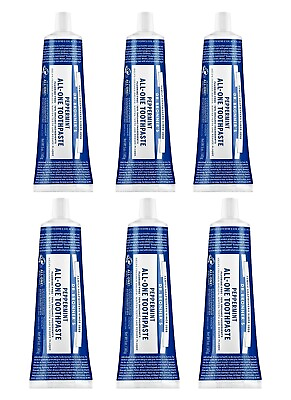 #ad Dr. Bronner’s All One Toothpaste Peppermint 5 ounce 70% Organic 6 Pack $36.09