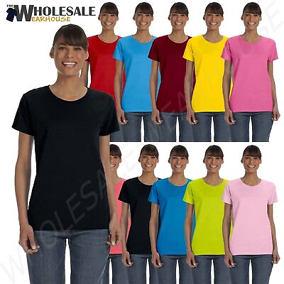 #ad Gildan Womens T Shirt Short Sleeves Heavy Cotton Ladies 5.3 oz Missy Fit MG500L $5.60