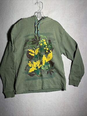#ad Scotch amp; Soda Green Yellow Loose fit artwork hoodie Size Medium Women Unisex $38.39