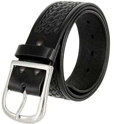 #ad Men#x27;s Basketweave Genuine One Piece Leather Utility Uniform Work Belt 1.75 Inch $38.95