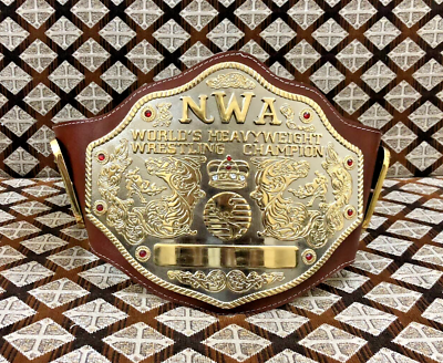 #ad NWA BIG GOLD Championship Title belt Belt Multi Layered 4mm Zinc 3D $136.99