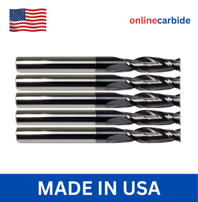 #ad 5 PCS 1 16quot; 2 FLUTE CARBIDE END MILL TiALN COATED $33.95
