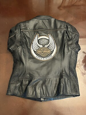 #ad Harley Davidson 105th Anniversary Women’s Leather Jacket Large $149.99