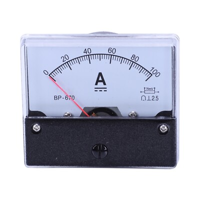 #ad 5X DC 100A Panel Ampere Current Counter Ammeter Meter 670 B5J6 fff AU $31.99
