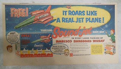 #ad Nabisco Cereal Ad: quot;Sound Jetquot; Premium Shredded Wheat 1955 Size: 75 x 15 in. $20.00
