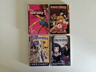 #ad 4 Manga Book Lot Avalon High Coronation Blood Relatives Bad Kitty Hyper TOKYOPOP $11.99