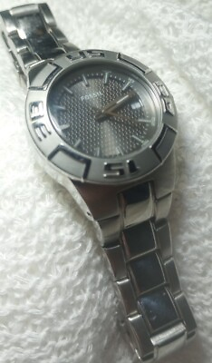 #ad Women#x27;s FOSSIL Silver Tone Watch Model #PR5333 w Gunmetal Dial amp; Fresh Battery $29.99