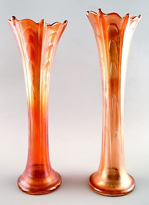 #ad A pair of american pressure glass vases. Mid 20 c. $250.00