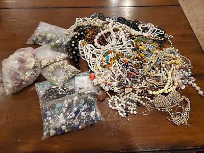 #ad JEWELRY LOT Over 4 LBS Broken Repurpose Craft Mostly Beads $30.00