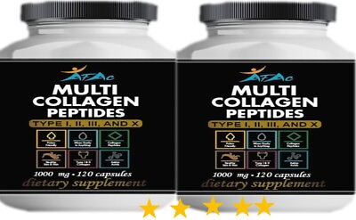 #ad 2 SET Collagen Hydrolyzate PEPTIDED Hydrolized Collagen 1000 MG 240 CAPS $16.30