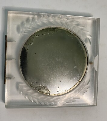 #ad Vintage Lucite Powder Compact With Mirror Clear $14.99