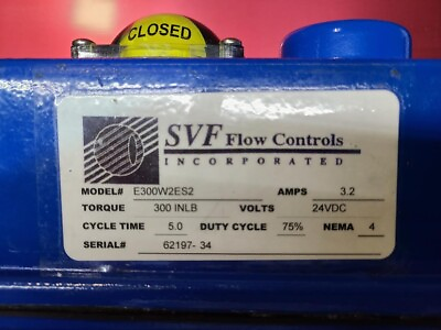 #ad SVF Flow Controls E300W2ES2 Actuator 24VDC Used Great Sahpe use only few times $600.00