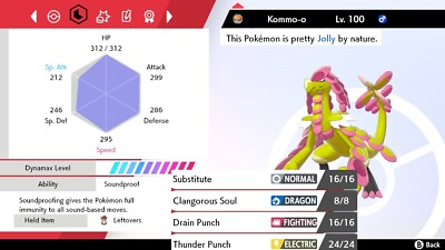 #ad Pokemon Sword and Shield 6iv Shiny Kommo o FAST DELIVERY $1.99