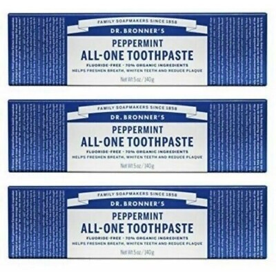 BL Dr. Bronner#x27;s All one Toothpaste Peppermint 5 oz each THREE PACK $29.99