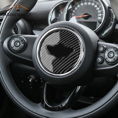 #ad For Mini Cooper F55 F56 F60 Carbon Fiber Steering Wheel Sticker Cover Decoration $9.99