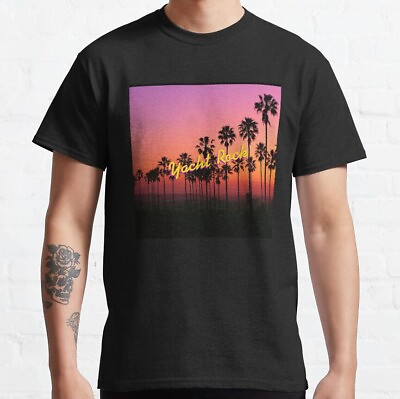 #ad HOT SALE Yacht Rock Palm Trees Amp Sunset Chiffon Top Classic T Shirt $26.99