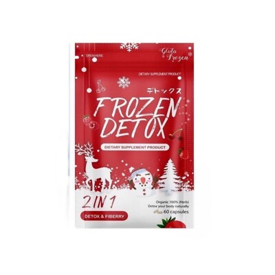 #ad 1 x Gluta Frozen Detox 2 in 1 Detox amp; Fiberry 60 Capsules. Organic 100% natural $22.99