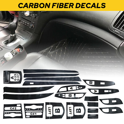 #ad Set Carbon Fiber Full Interior Kit Cover Trim For Infiniti G37 Sedan 2010 2013 $24.99