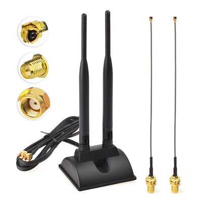2.4GHz 5GHz Dual Band WiFi Antenna RP SMA IPEX U.FL for Mini PCIe Network Card $16.99