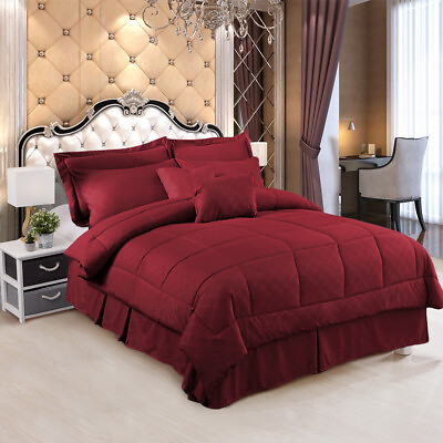 #ad 10 Piece Comforter Set Soft Bed in a Bag Comforter Bedding Set Queen King Cal K $72.99