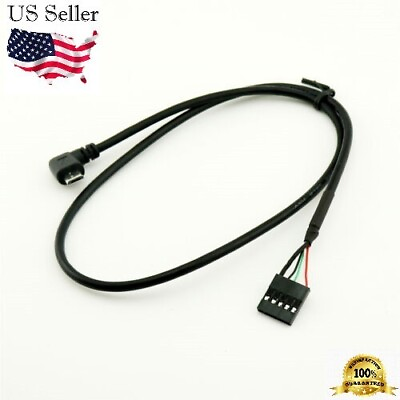 #ad Right Left Angle Micro USB 5 Pin Male to 2.54mm Header Motherboard Female Cable $3.85