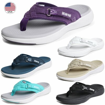 #ad Womens Arch Support Soft Cushion Flip Flops Thong Lightweight Beach Sandals Shoe $22.99