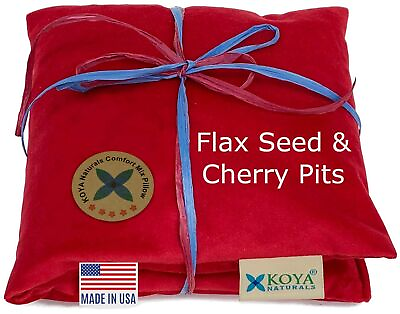 #ad KOYA Naturals Soft Velvet Flax Seed amp; Cherry Pit Stone Pillow Heating Pad Mic... $36.95