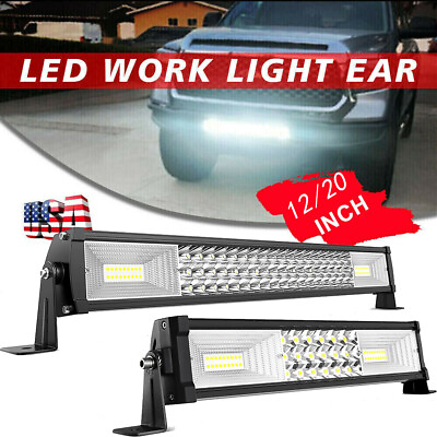 #ad 12quot; 20quot; Inch LED Light Bar Triple Row 1800W For Jeep Trucks Boats SUV ATV UTV $45.98