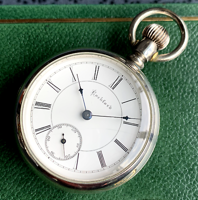 #ad 1887 Rockford Grade 67 18S 11 Jewels Coin Silver Case Pocket Watch $340.00