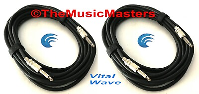 #ad 2 Pack 20ft 1 4quot; Instrument Guitar Bass Amp Keyboard Audio Cable Cord Wire VWLTW $21.99