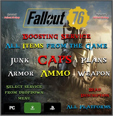 #ad ✨Fallout 76✨All Fallout 76 Items Boost✨Caps Junk Flux Plan Ammo✨PC PS XBOX✨ GBP 19.99