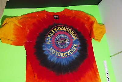#ad USED mens t shirt HARLEY DAVIDSON GRUENE TX TIE DYED Size L MENS $40.00