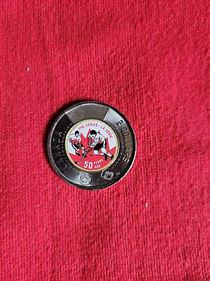 #ad $2 Canada 🇨🇦 Coin 50th Anniversary Summit Series NHL HOCKEY Twoonie 💸 💰 C $3.99