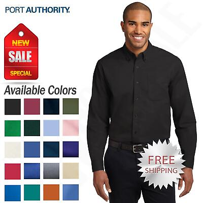 #ad Port Authority Long Sleeve Button Down collar Easy Care Shirt S608 $29.19