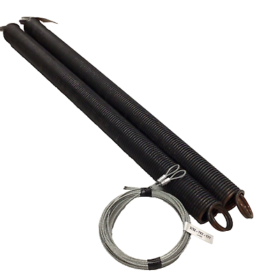 #ad 8#x27; Brown Extension Springs Safety Cable 27 48 160lb Double Loop Ends Garage Door $119.99