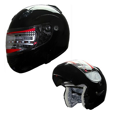 #ad Adult Helmet Modular Flip up Full Face Motorcycle Sports Bike Helmet Black $49.95