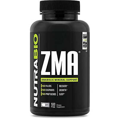#ad NutraBio ZMA Vegetable Supplement Anabolic Mineral Support 180 Capsules $69.99