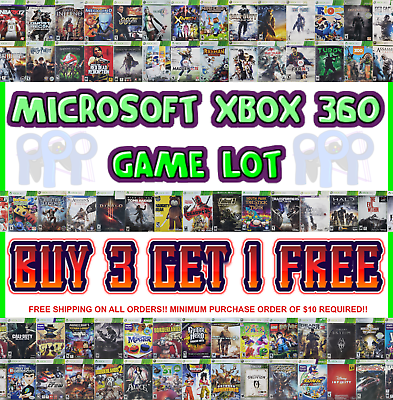 #ad Microsoft Xbox 360 Games Lot 🎮 Buy 3 Get 1 Free 🎮 Free Shipping $10 Minimum $6.36