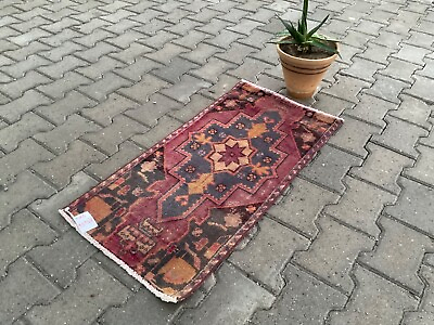 #ad Vintage antique turkish rug black turkish rug red olushak rug dark rug $68.75