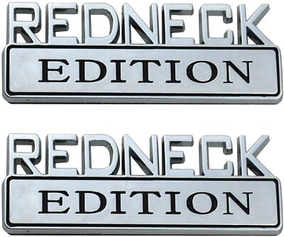 #ad 2x Small REDNECK EDITION EMBLEM Badge Sticker decal for F 150 250 350 Chrome $12.74
