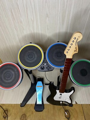 #ad Nintendo Wii Rock Band Drums and Guitar see pics $175.00