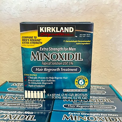 #ad Kirkland Minoxidil 5% Hair Regrowth Solution Extra Strength Men 6 Month Supply $34.95