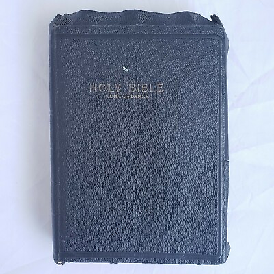 #ad vtg original HOLY BIBLE Concordance KJV Leather the World Publishing Company C $54.00