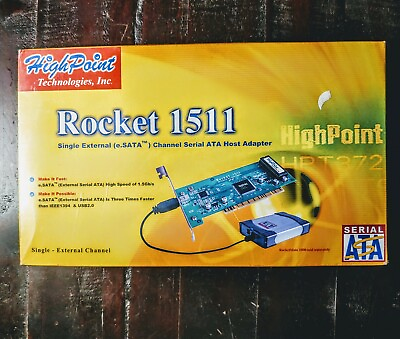 #ad HighPoint Tech Rocket 1511 Single External Channel Serial ATA Host Adapter $11.75
