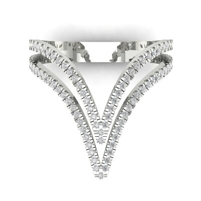 #ad 1.11 CT Modern Unique Design Ring Band Round 14k White gold simulated diamond $296.39