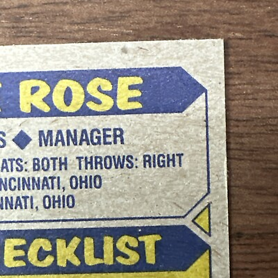 #ad 1987 Topps Pete Rose Cincinnati Reds #393 RARE Baseball Card $1000.00