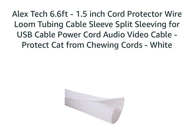 #ad Alex Tech 6.6’ 1.5 inch Cord Protector Wire Loom Tubing Cable Sleeve Split white $11.99