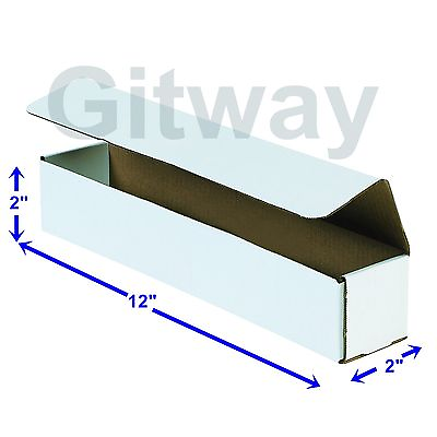 #ad 50 12x2x2 White Corrugated Carton Cardboard Packaging Shipping Mailing Box Boxes $44.40