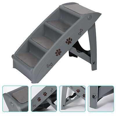 #ad Folding Pet Stairs Dog Steps High Bed Non Slip Pad Indoor Outdor Home Travel 24quot; $36.58